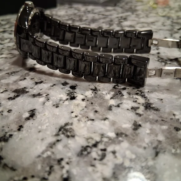 Coach Crystal-Accent Black Ceramic Bracelet Watch